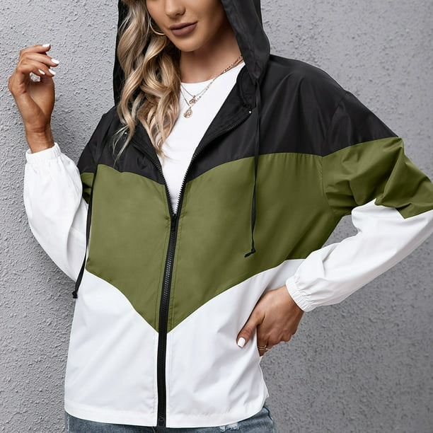 Women Waterproof Windproof Outdoor Hooded Jacket Rain Coat Windbreakers Top US